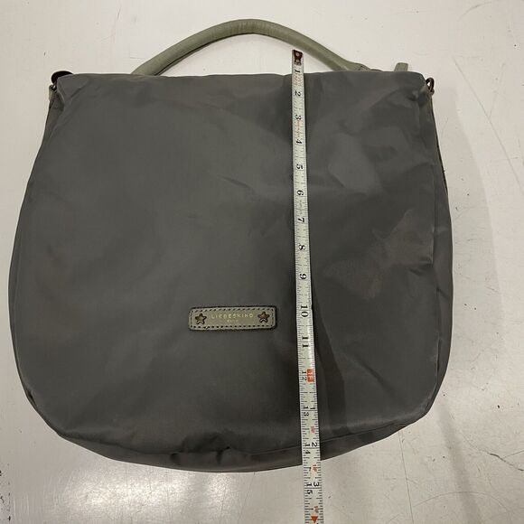 Liebeskind Berlin Leather Nylon Crossbody Shoulder Hand Bag Purse Gray Large - Picture 9 of 11